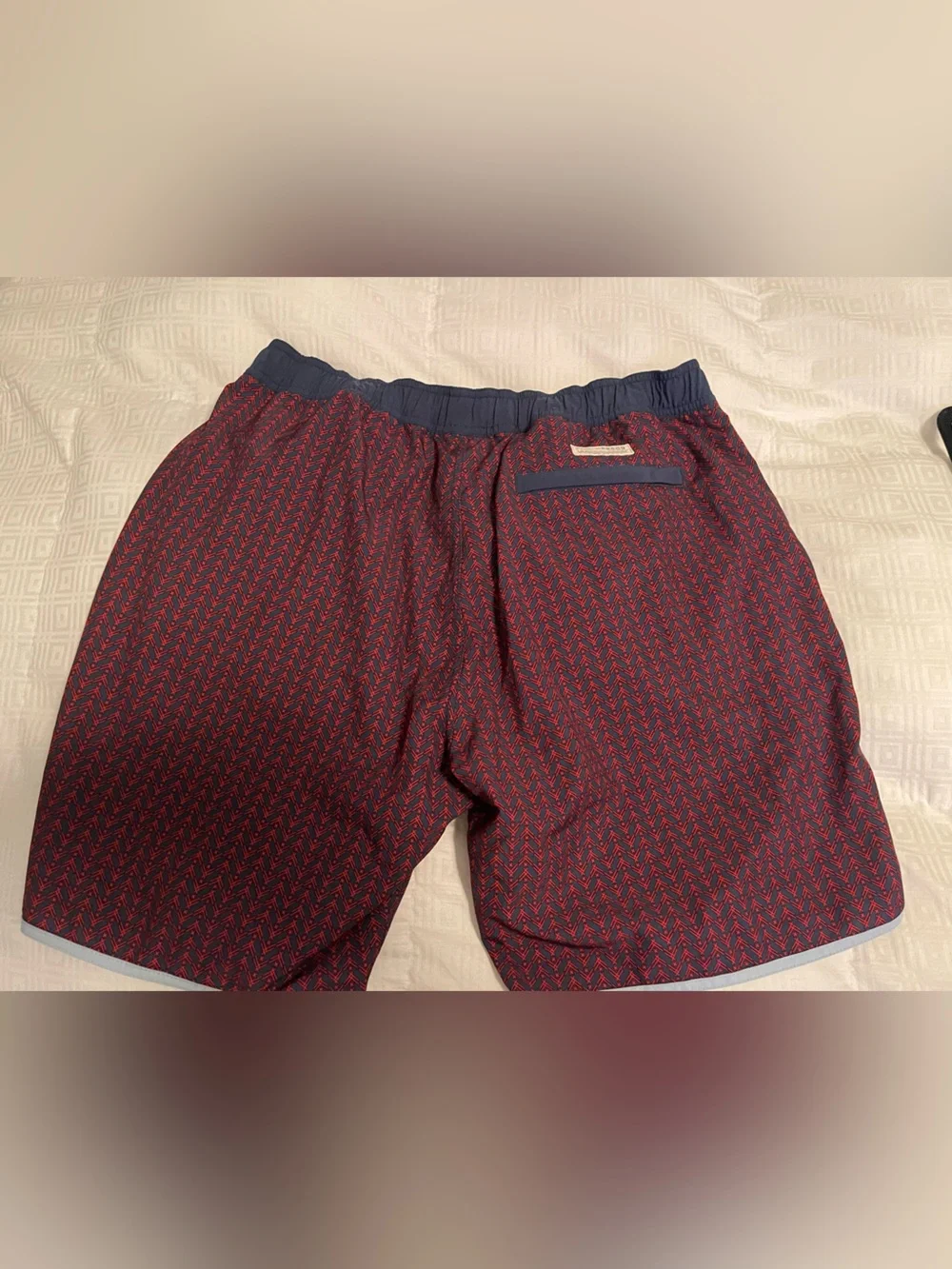 Fair Harbor Men's Red Patterned Nautical Swim Trunks 6” Inseam